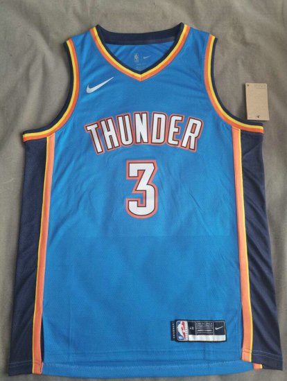 NBA 3 Giddey OKC Thunder 21-22 Maillot bleu imprimé